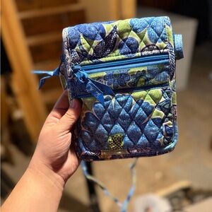 Vera Bradley Blue and Green Patterned Crossbody Bag